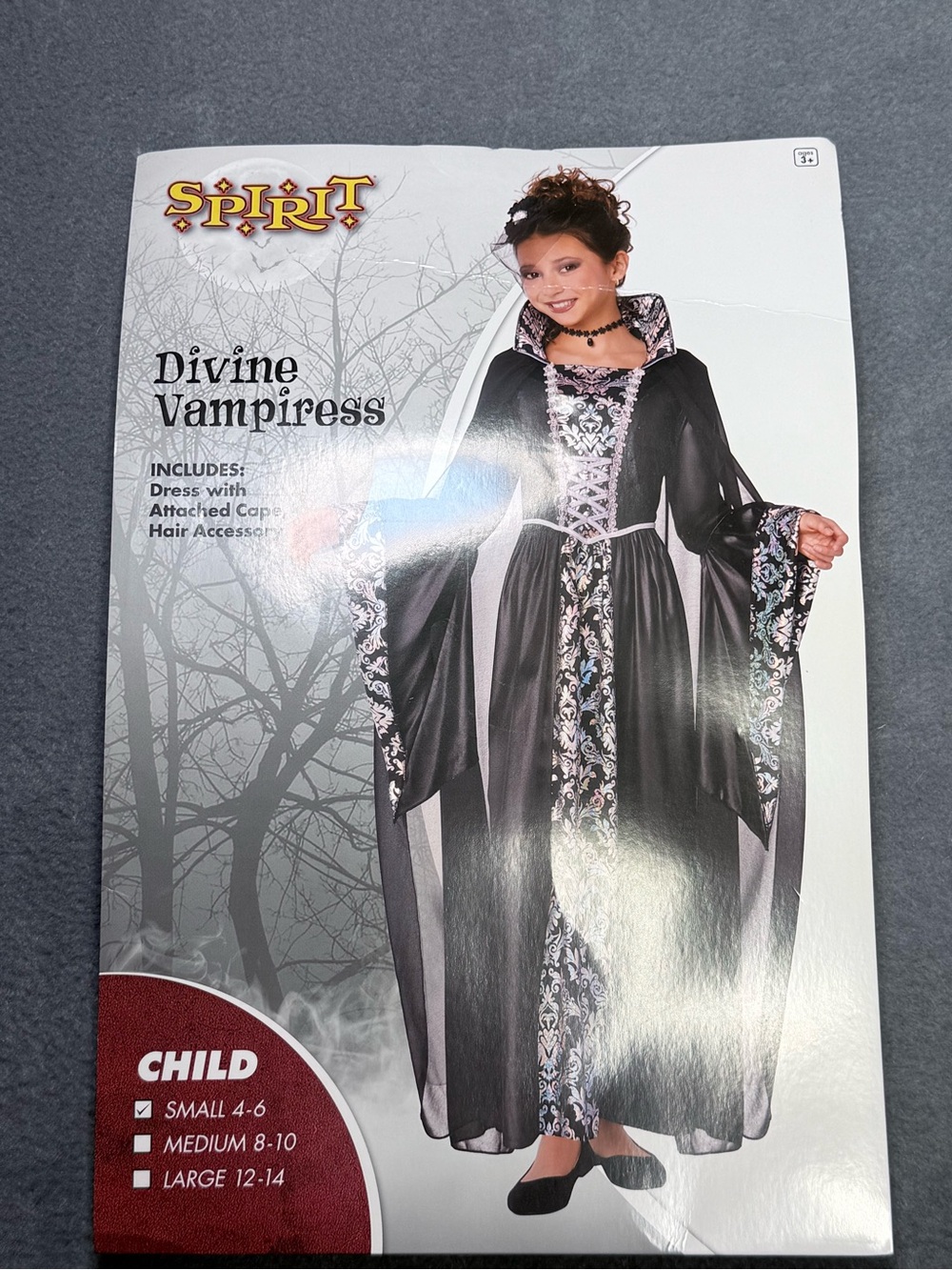 Spirit Divine Vampiress Costume - Black & Silver Accents